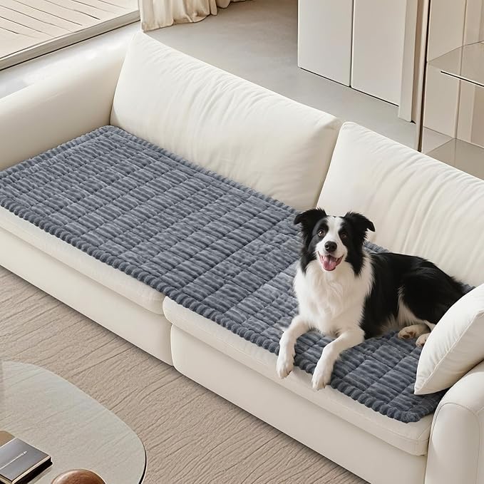 PIGLOG Couch Cover for Dogs Washable, Non-Slip Pet Couch Covers for Sofa, Durable Dog Couch Cover Protector, Fuzzy Sofa Slipcovers for Dog, Pet Friendly