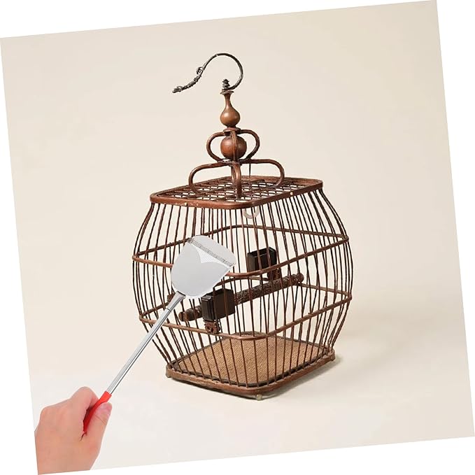 Abaodam 2pcs Bird Cage Cleaning Brush Set Droppings Scoop Efficient Cleaning Tools for Small Animal Cages and Easy to Use