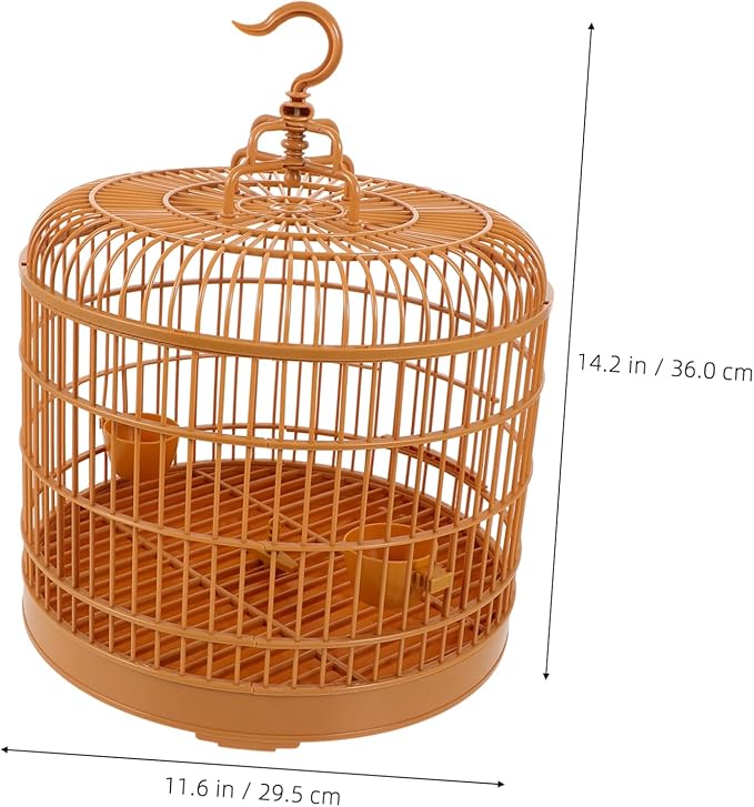 Mikikit Hanging Bird Cage Lightweight Birdcage for Versatile Use for Hamsters Parrots and Other Birds Decorative and Practical