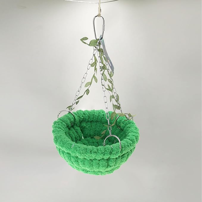 Parrots Hanging Hammock for Winter Plush Warm House Bird Cage Nest Small Pet -Mounted House Accessories Hammock for Small Birds