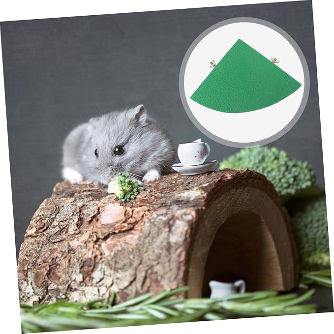 Abaodam Fan Shape Wooden for Small Pets Frosted Surface Pet Cage Platform for Hamsters Gerbils Parrots and More