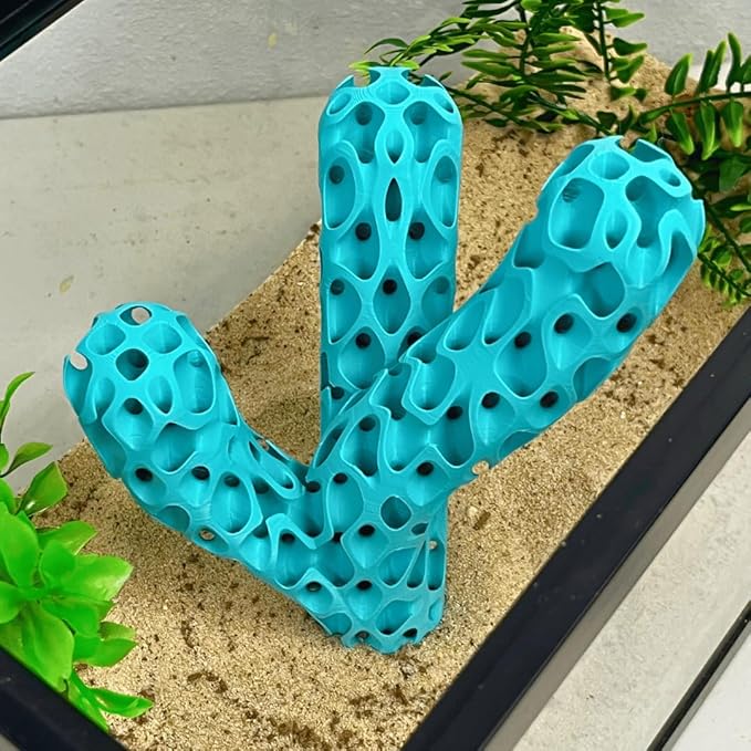 Chatelet REEFSHAPE Aquatic Branch Haven – Vertical Reef Shelter with 3-Limb Branch Design, Aquarium Safe Structure for Fish, Shrimp, Microorganisms, & Aquatic Pets (Teal)