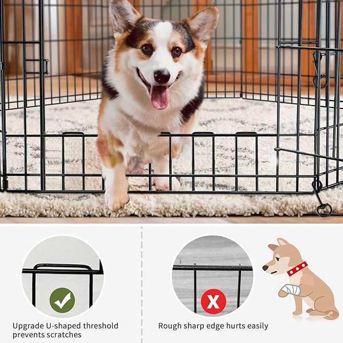 PETIME Foldable Metal Dog Exercise Pen/Pet Puppy Playpen Kennels Yard Fence Indoor/Outdoor 8 Panel 24" W x 36" H with Top Cover (with top Cover, 8 Panels 36" H)