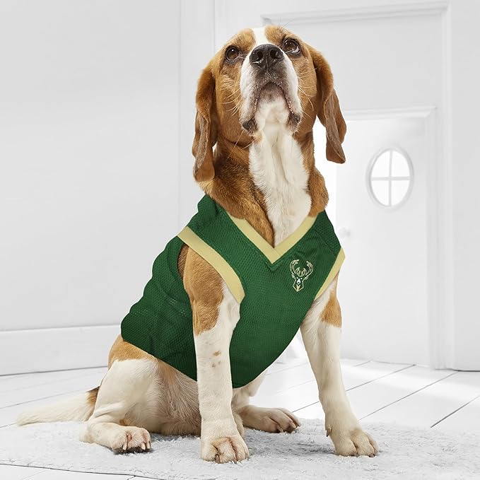 Pets First NBA MILWAUKEE BUCKS DOG Jersey, X-Small - Tank Top Basketball Pet Jersey