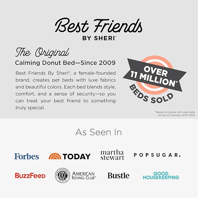Best Friends by Sheri The Original Calming Donut Dog Bed for Medium Dogs up to 45 lbs, Shag Faux Fur, Dusty Rose, 30" x 30"