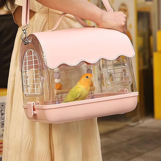 1Set Canaries Bird Cages House Parrots Travels Cage Transparents Birdcage Watching Cage Bird Lover Accessories