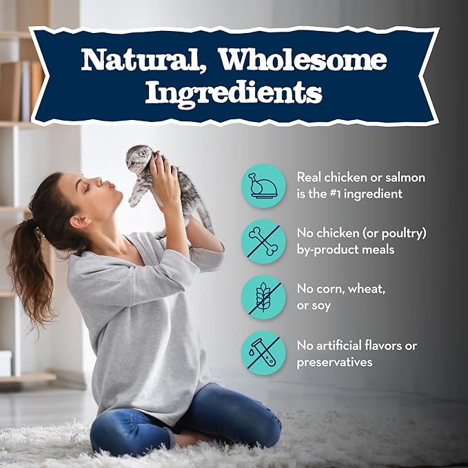 Blue Buffalo Baby Blue Natural Kitten Wet Cat Food Paté Variety Pack, Healthy Growth Formula with DHA, High-Protein & Grain-Free, Chicken and Salmon Recipes, 3-oz Cans (6 Count, 3 of Each) (Pack of 4)