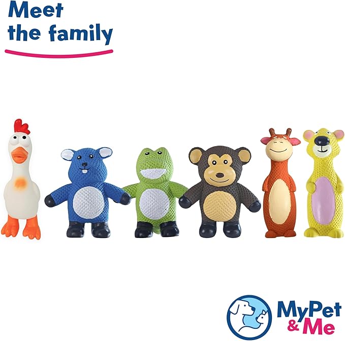 My Pet & Me - Squeaky Dog Toys for Light to Moderate Chewers - Fun Latex Toys for Puppies, Teething, and Gentle Play - Interactive Fetch and Chew Toy with Squeaker