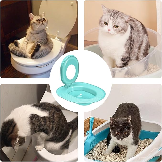 Cat Toilet Seat Trainer Kit Reusable, Cat Toilet Training System with Litter Box, Detachable Design for Easy Cleaning, Pet Potty Training Tool for Cats Kitten
