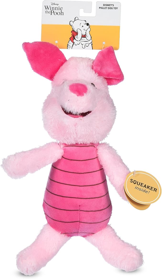 Disney for Pets Winnie the Pooh: Piglet Plush Buddy for Dogs Dog Toys | Plushie Toy for Pets with Squeaker | Squeaky Fabric Fun-Plush for Pups, 9 Inch