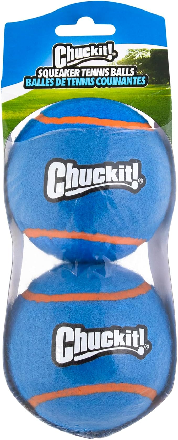 Chuckit! Squeaker Tennis Ball Dog Toy, X-Large (3.5 Inch Diameter) Pack of 2, for Breeds 100+ lbs
