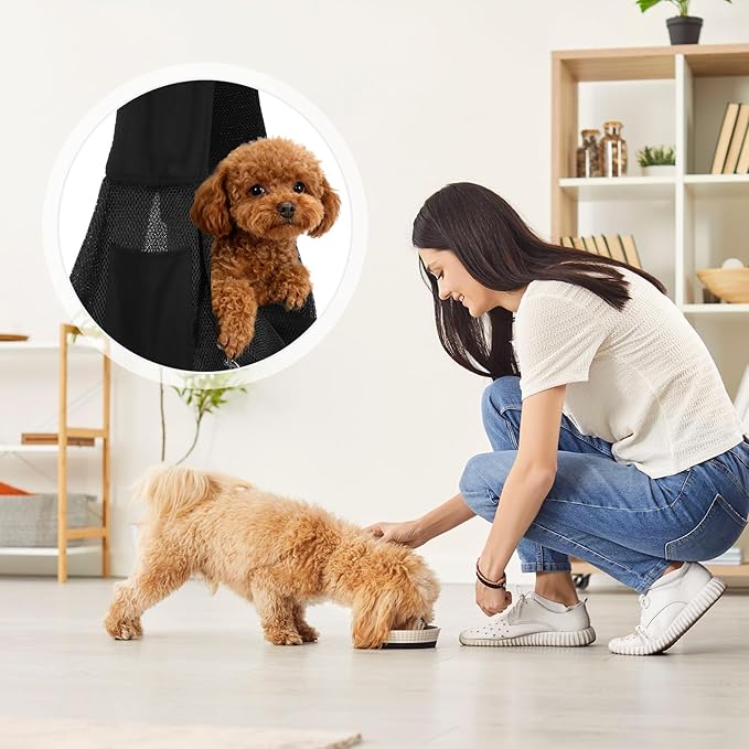 Dog Sling Carrier for Small Dogs and Cats Up to 16.5 Lbs, Breathable Thick Shoulder Strap Pet Crossbody Shoulder Bag, (Black, 1 Pcs) Intended for Outdoor/Camp/Travel