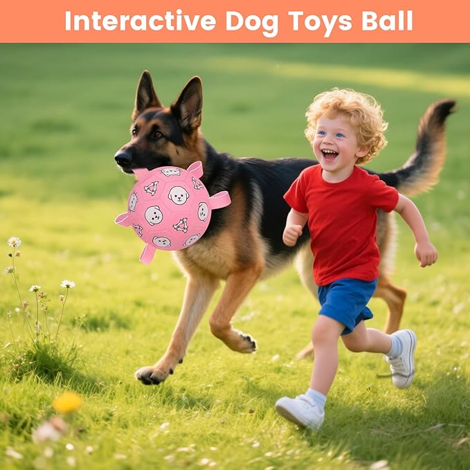 Dog Soccer Ball with Straps - Durable Jolly Ball for Dogs, Large Soccer Ball for Dogs, Dog Toys for Medium Dogs, for Pet Birthday, Outdoor Indoor Play Training Exercise