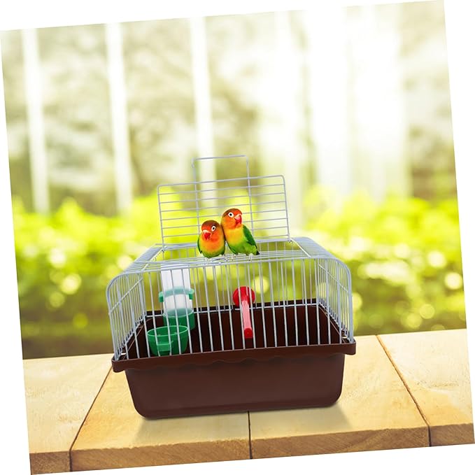 BESPORTBLE Multi-use Bird Carrier with Stand Portable Birdcage for Parakeets Includes Food and Water Accessories Parrot Cage for Animals