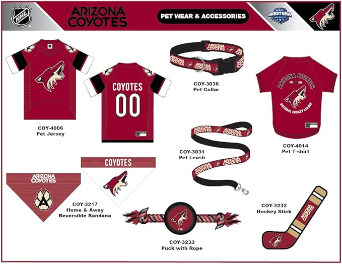 Pets First NHL Arizona Coyotes Leash for Dogs & Cats, Walk Cute & Stylish! The Ultimate Hockey Fan Leash!, Large (6 ft Long x 1 in Width) (COY-3031-LG)