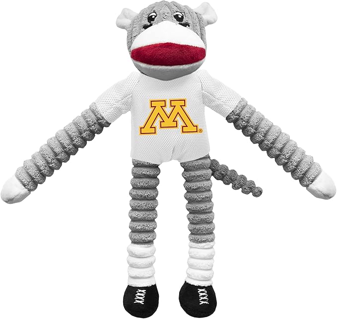 Littlearth NCAA Unisex NCAA Sock Monkey and Flying Disc Pet Toy Combo Set