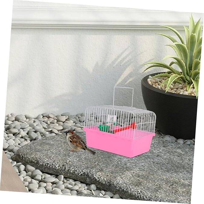 SUPVOX Portable Bird Cage with Food Box and Waterer Lightweight Travel Carrier for Parrots and Cockatiels Spacious Design for Comfortable Outdoor Use