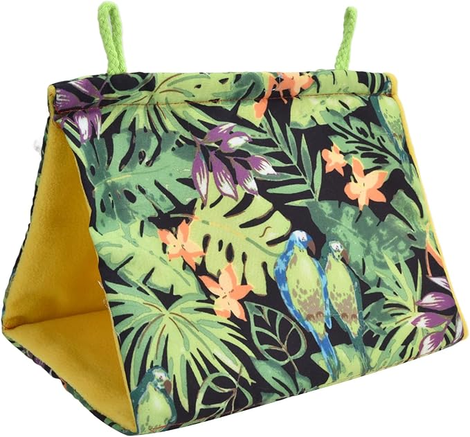 Acouto House Hanging Hammock Pet Hammock Shade Hanging Hut Tent Toys Plush Snuggle Pet Cave Parakeet Cockatiel - Birdcage Accessories