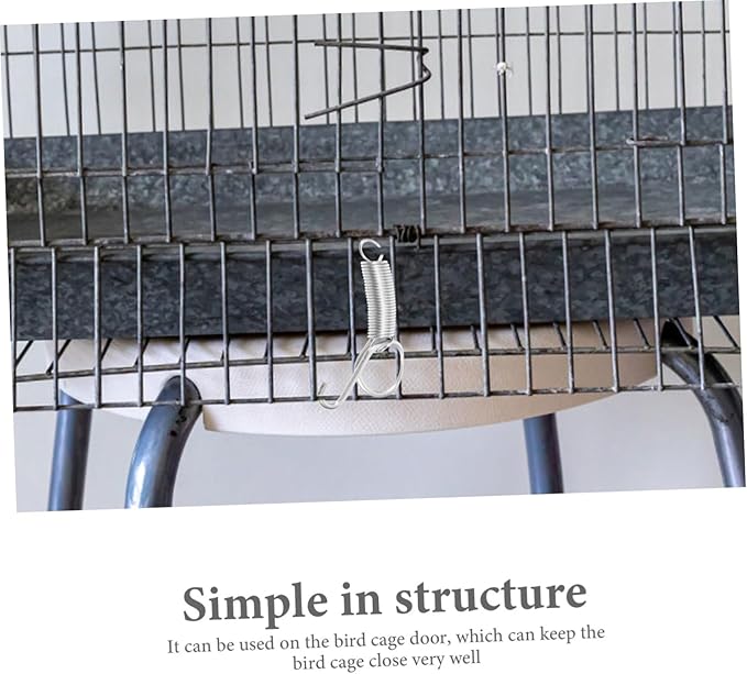 20pcs Multi-Purpose Cage Door Spring Hook Parrot Cage Door Hook Easy Installation for Resistant Design