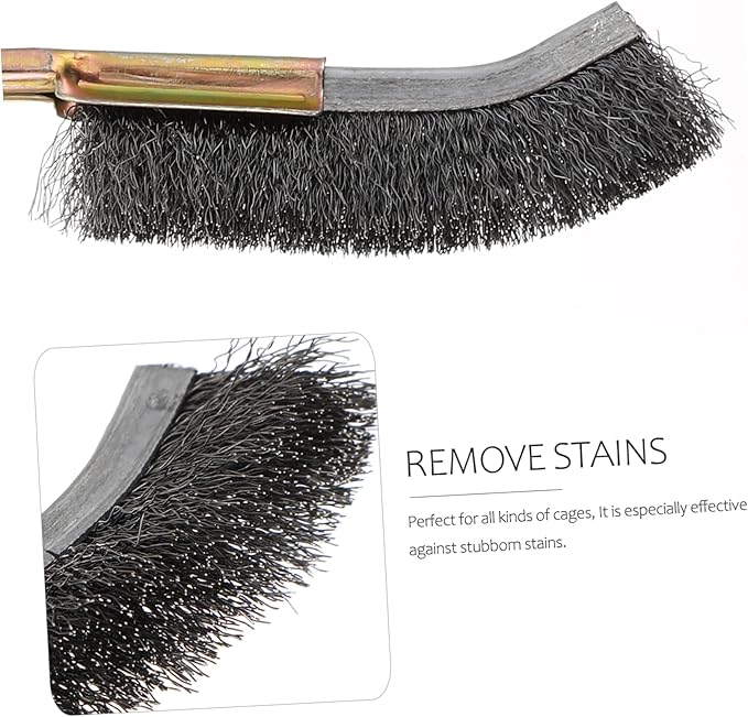 2pcs Handle Bird Cage Cleaning Brush Copper Wire Brush for Easy Daily Maintenance of Parrot Cages and Accessories