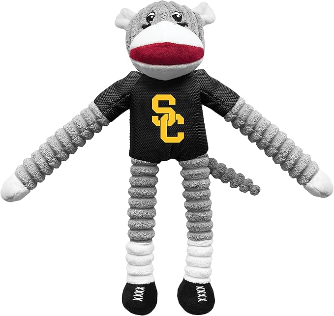 Littlearth NCAA Unisex NCAA Sock Monkey and Flying Disc Pet Toy Combo Set
