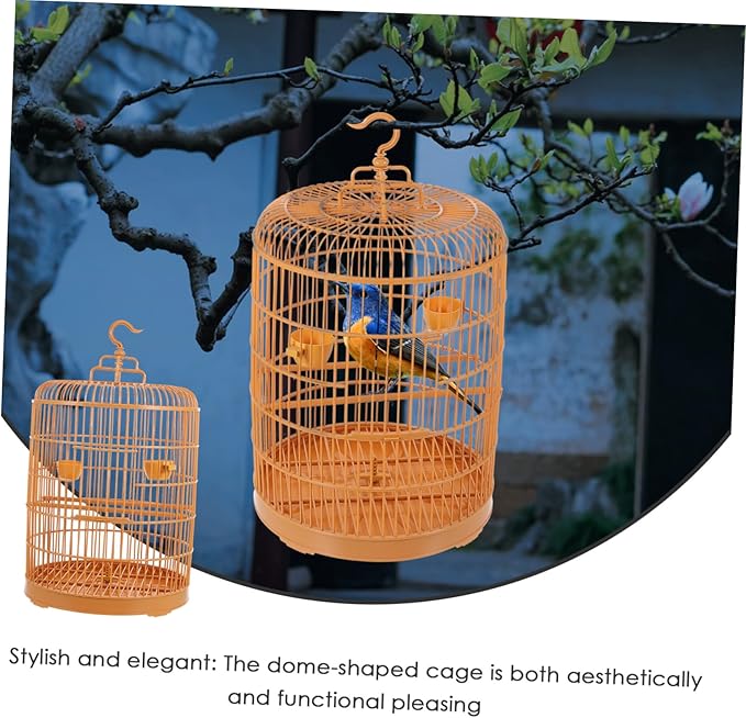 Totority Hanging Plastic Bird Cage with Round Spacious and Durable Pet Cage for Small Parrots Hamsters and Birds for Indoor Use and Gifts
