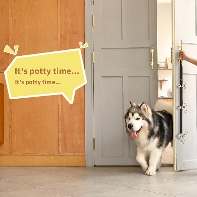 Luckyiren Upgraded Puppy Bells Dog Doorbells for Door Knob/Potty Training/Go Outside-Dog Bells for Puppies Dogs Doggy Doggie Pooch Pet Cat for Dog Lovers-Premium Quality-3 Snaps for Length Adjustment