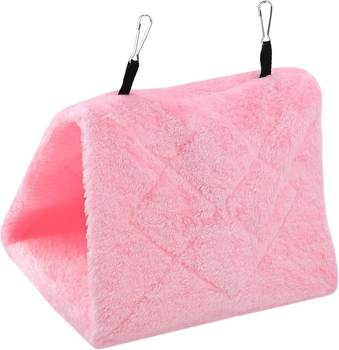 CHICIRIS Bird Hanging Tent Soft Plush Cozy Bird Hammock Winter Warm Pet Toy for Small Medium Birds (M) Indoor Use
