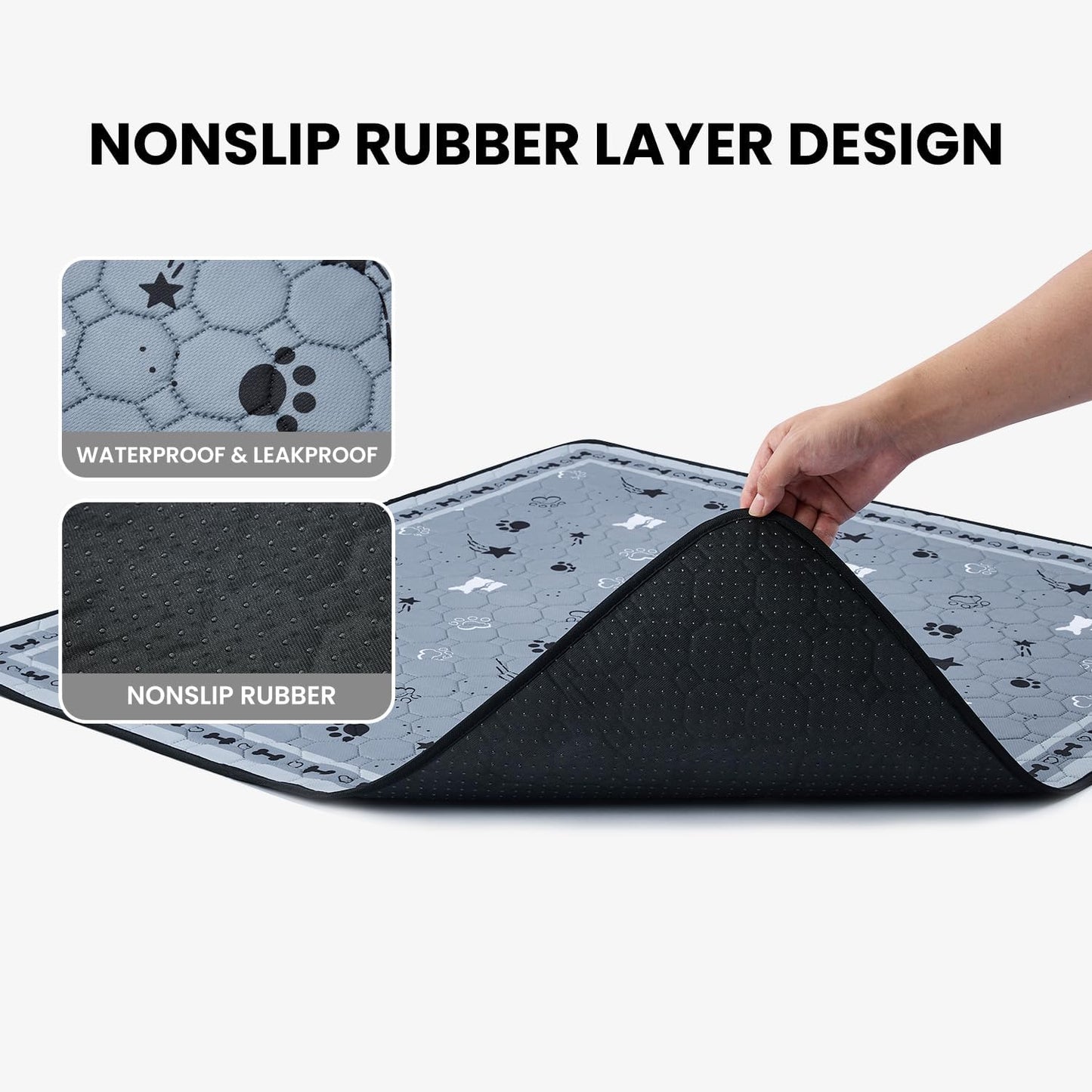 Gardner Pet Washable Dog Pee Pads, 36'' x 36'' Non Slip Dog Mats with Great Urine Absorption, Reusable Puppy Pee Pads for Potty Training, 2 Pack