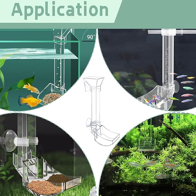 Aquarium Fish Shrimp Feeding Dish Set - Clear Feeder Tube and Dish With Cleaning Brush and Measuring Spoon for Shrimp - Prevents Food Scattering - Supplies for Small Fish