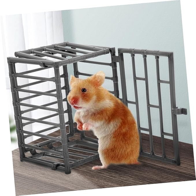 Mipcase 3pcs Mini Animal Pen Model Small Hamster Cage Birdcage Decor Rat Toy Guinea Pig Cage Accessory