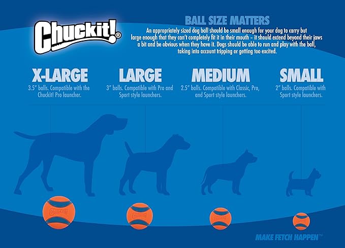 Chuckit! Dog Tennis Ball Dog Toy, Large (3 Inch Diameter) for Dogs 60-100 lbs, Pack of 24