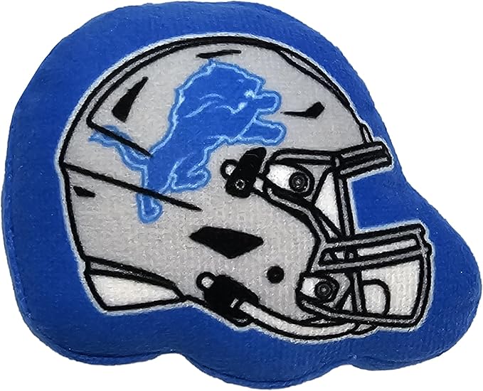 Best Plush CAT Toy - NFL Detroit Lions Complete Set of 3 piece Cat Toys Filled with Fresh Catnip. Includes: 1 Helmet Cat Toy, 1 Football Cat Toy with Feathers & 1 Beer Bottle. Beautiful Team Logos