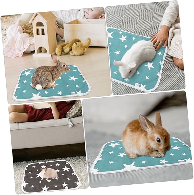 Happyyami 4pcs Pet Pee Mat Bunny Accessories Professional Bunny Liner Leakproof Pet Cushion Small Animal Bedding Bird Cage Cushion Mat Underlying Eva Water Rabbit Supplies