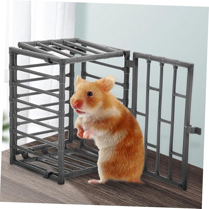 VICASKY 3pcs Miniature Cage Model for Small Animals DIY Toy Accessories Action Figure Cage Decor for Pets