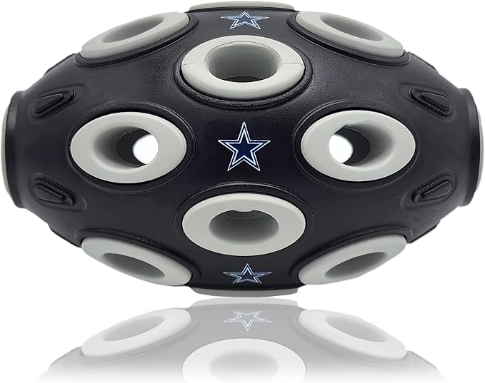 Pets First NFL Dallas Cowboys Football Toy - Treat Dispensing, Interactive Fun, Natural Rubber for Dogs & Cats