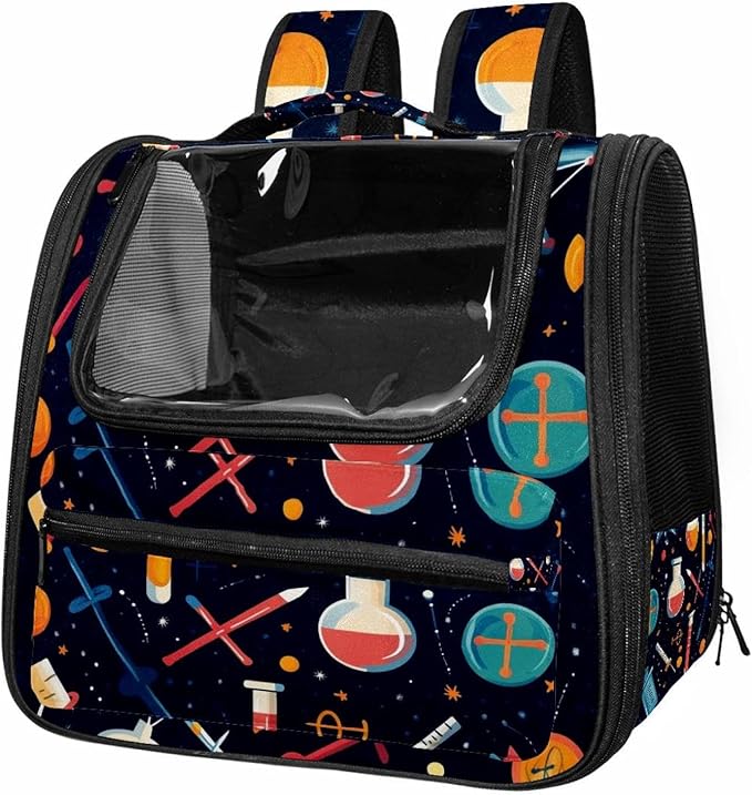 Colorful Science Education Pet Carrier Airline Approved Pet Carrier Bag Dog Carrier for Small Medium Cats Dogs Puppies Kitten