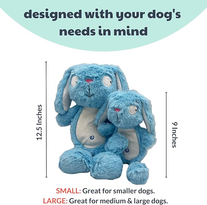 Huxley & Kent Slappies for Dogs | Betty Bunny (Small) | Squeak & Shake Dog Toy | No Stuff Squeaky Toy, TPR Ball in Head | Simulates Hunting Nature for Dogs