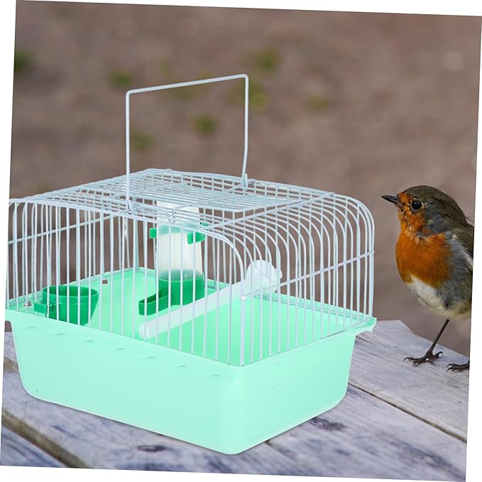 BESPORTBLE Portable Birdcage Bird Travel Carrier Canary Bird Cage Finch Cage Bird Cages Small Birds Bird Carrying Transport Cage Lightweight Travel Cage for Birds with Indoor Light Green
