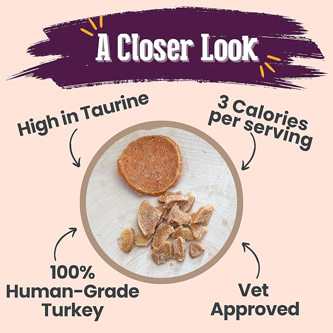 Farm To Pet - Cat Treat Crumbles - 3 oz Single Ingredient Turkey Cat Treats or Snacks - Healthy for Indoor Cats and Kitten- Essential Products (Mix with Wet or Dry Food)