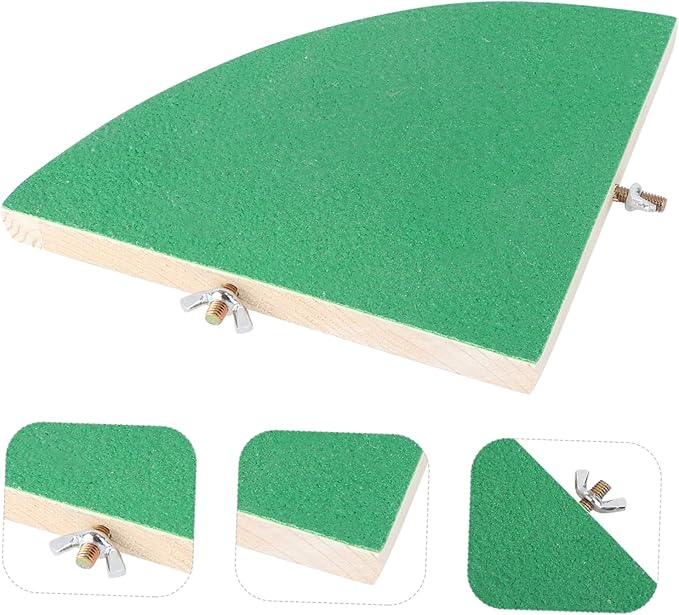 POPETPOP Fan Shape Frosted Wooden Pet Cage Platform Small Pet for Parrots Hamsters Squirrels Durable Chew Decoration Supplies Random Color