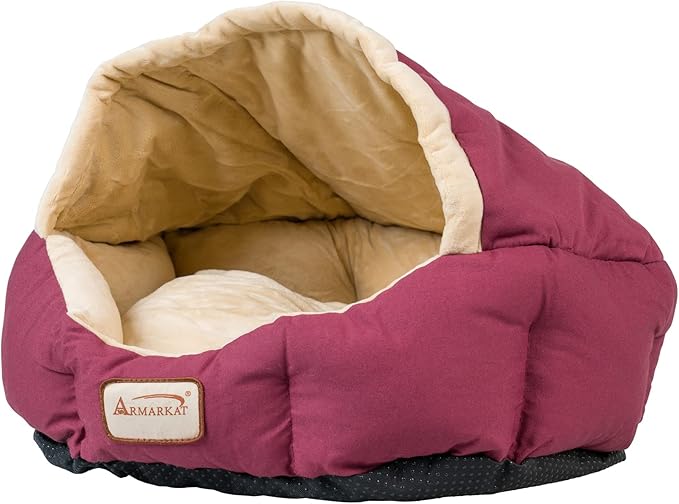 Armarkat Cat Bed 18-Inch Long C08HJH/MH, Burgundy and Beige