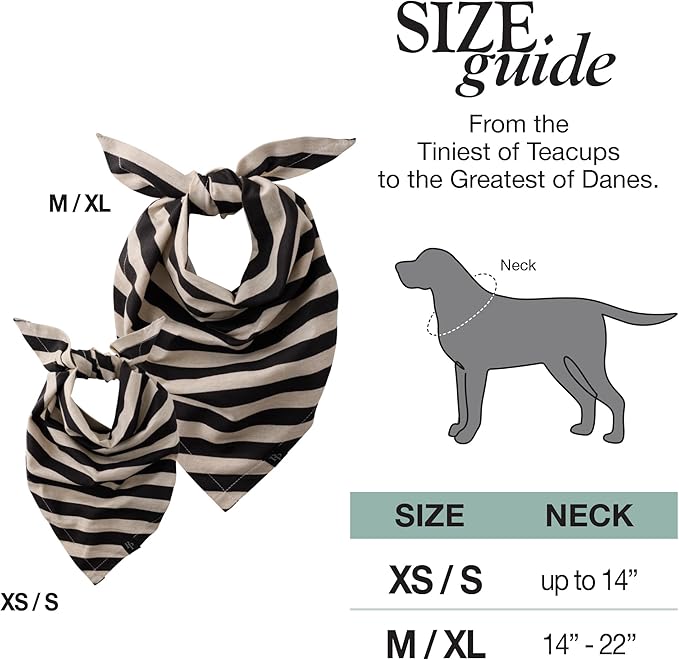 Pet Passion Bandit - THE PET Bandana 100% Organic Cotton Pet Bandanas Clothes for Small, Medium, Large Dogs, Black Sand, Medium/XL