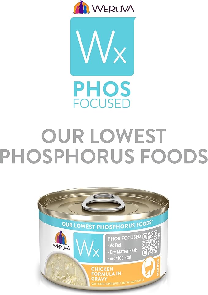 Weruva Wx Phos Focused, Chicken Formula in Gravy 3oz Can, Pack of 12
