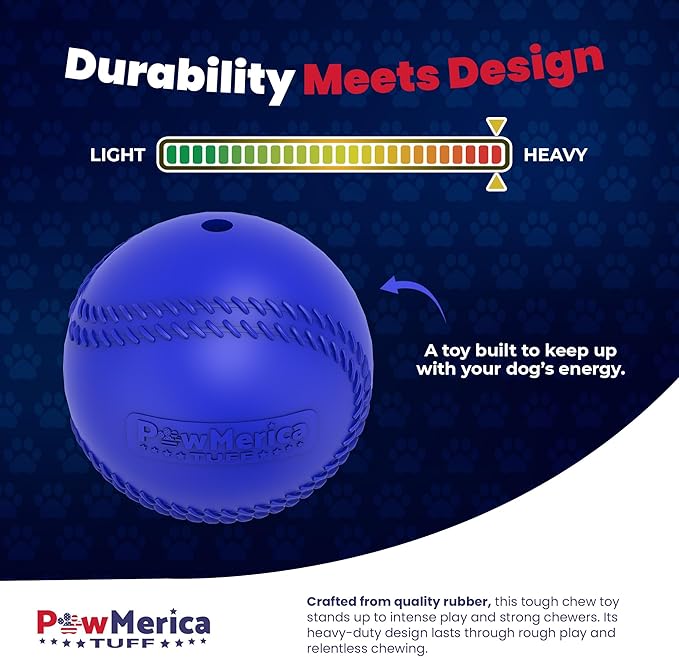 All-Star Ball – Indestructible Dog Chew Toy for Aggressive Chewers – Tough Rubber Ball for Chewing & Fetching – Promotes Dental Health – Pet-Safe & Made in USA (3.5 x 3.5 x 3.5 Inches)