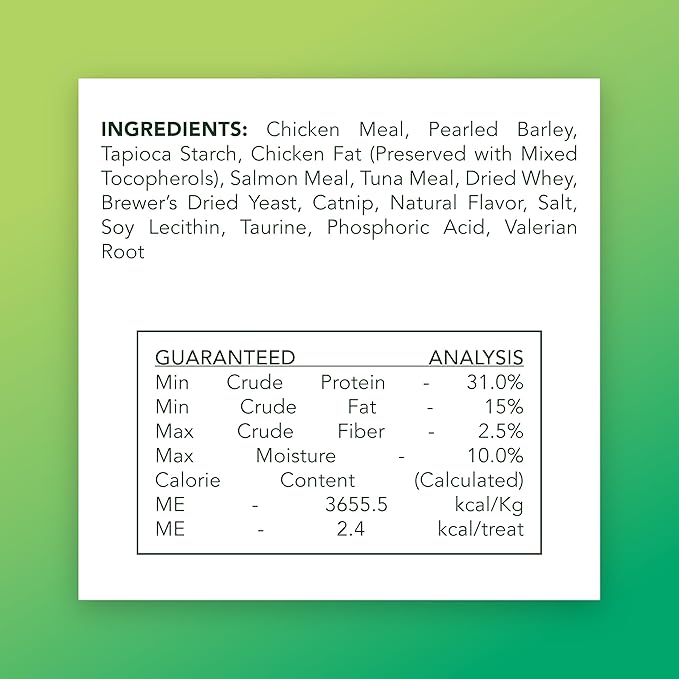 Crunchy Natural Chicken with Catnip Treats for Cats, 2.75 oz (3-Pack) | Low Calorie Carefully Crafted Treats for Indoor and Outdoor Felines | Hand Harvested Catnip