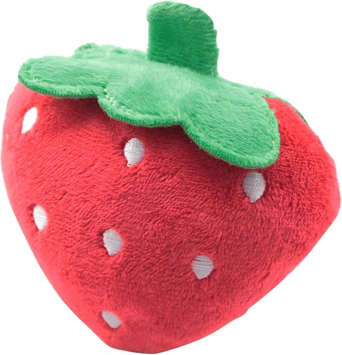 LQ Industrial Exquisitely Crafted Plush Strawberry Toy Pet Supplies Suitable for Pet Chew Scratch Play with