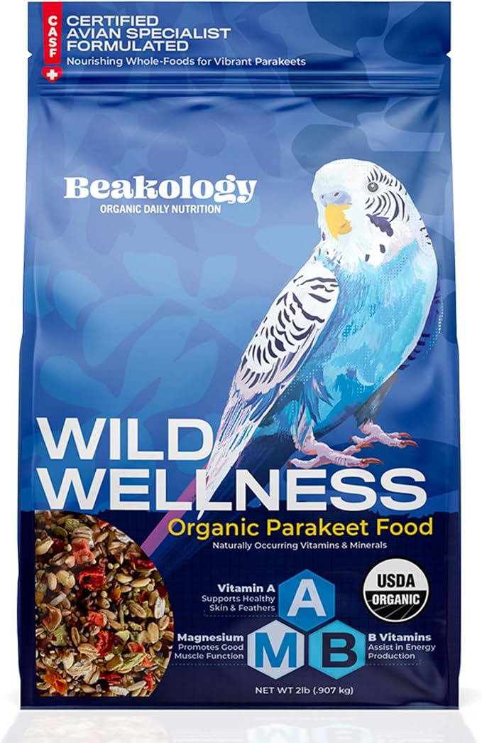 Wild Wellness Organic Parakeet Food, USDA Certified, Non-GMO, for Parakeets and Budgies, 2 lbs