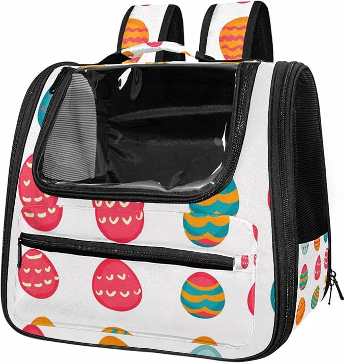 Happy Easter (3) Cat Backpack Carrier Pet Backpack Carrier for Small Dogs and Medium cat Puppy Kitten Bunny