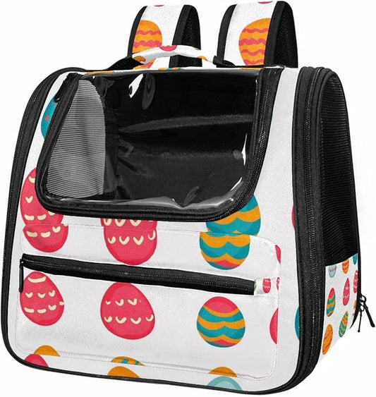 Happy Easter (3) Cat Backpack Carrier Pet Backpack Carrier for Small Dogs and Medium cat Puppy Kitten Bunny